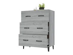 Aparador de madera de ingeniería gris Sonoma 69,5x34x90 cm ES49475