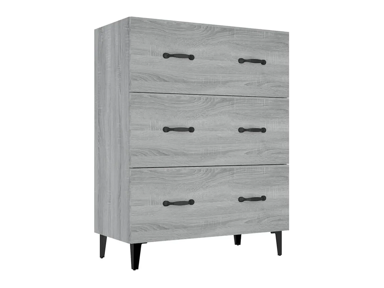Aparador de madera de ingeniería gris Sonoma 69,5x34x90 cm ES49475