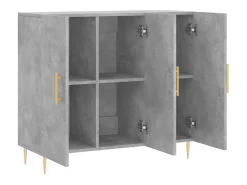 Aparador de madera de ingeniería gris hormigón 90x34x80 cm