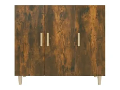 Aparador de madera de ingeniería roble ahumado 90x34x80 cm ES830527