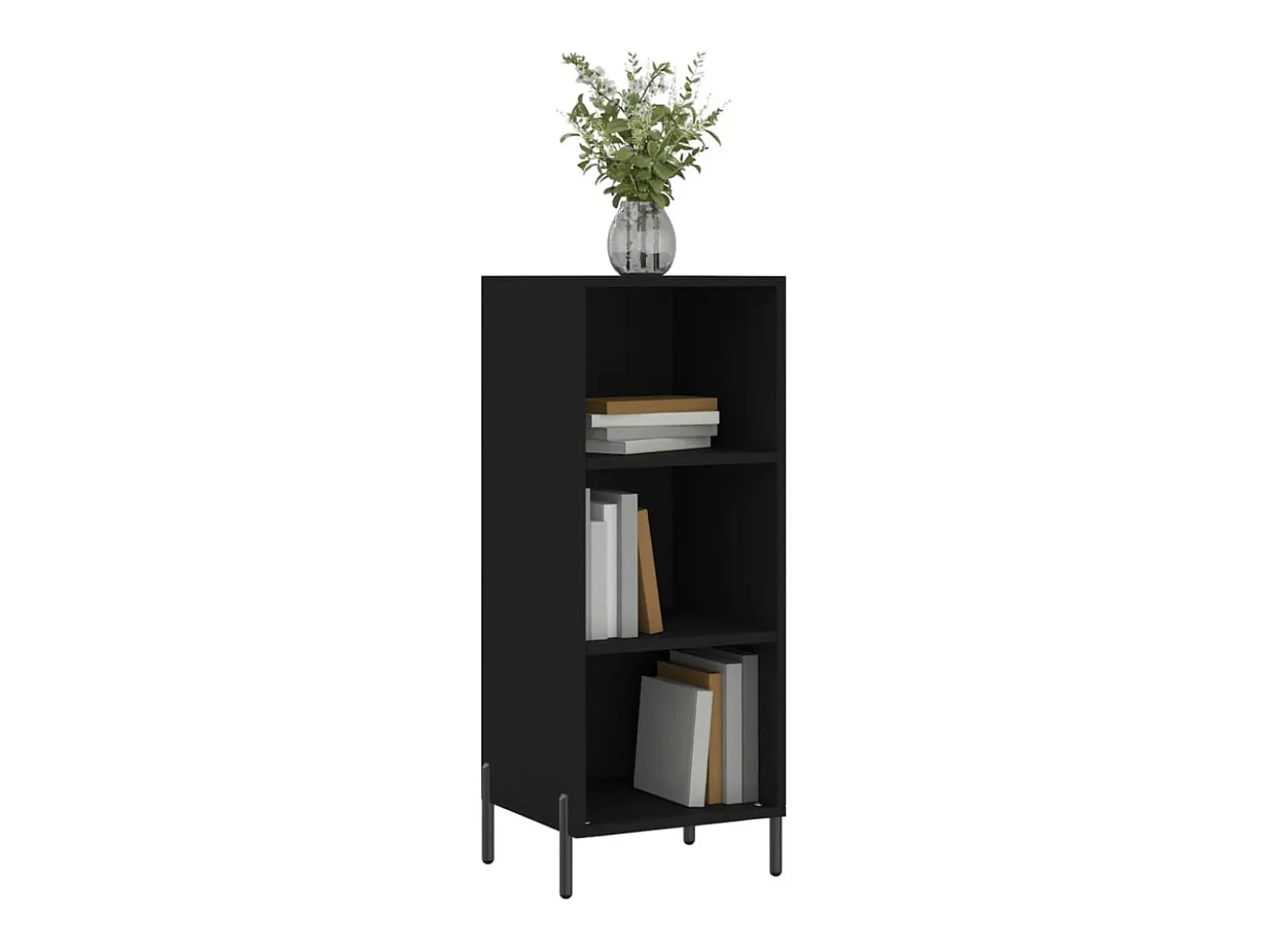 Aparador de madera de ingeniería negro 34,5x32,5x90 cm