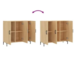 Aparador de madera de ingeniería roble Sonoma 90x34x80 cm