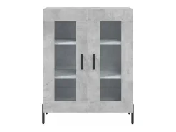 Aparador de madera de ingeniería gris hormigón 69,5x34x90 cm