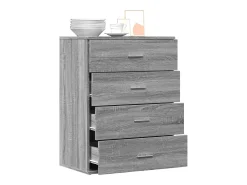 Aparador de madera de ingeniería gris Sonoma 60x39x80 cm