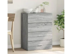 Aparador de madera de ingeniería gris Sonoma 60x39x80 cm