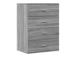 Aparador de madera de ingeniería gris Sonoma 60x39x80 cm