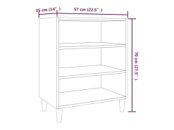 Aparador de madera de ingeniería roble ahumado 57x35x70 cm