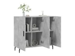 Aparador de madera de ingeniería gris hormigón 90x34x80 cm ES25827