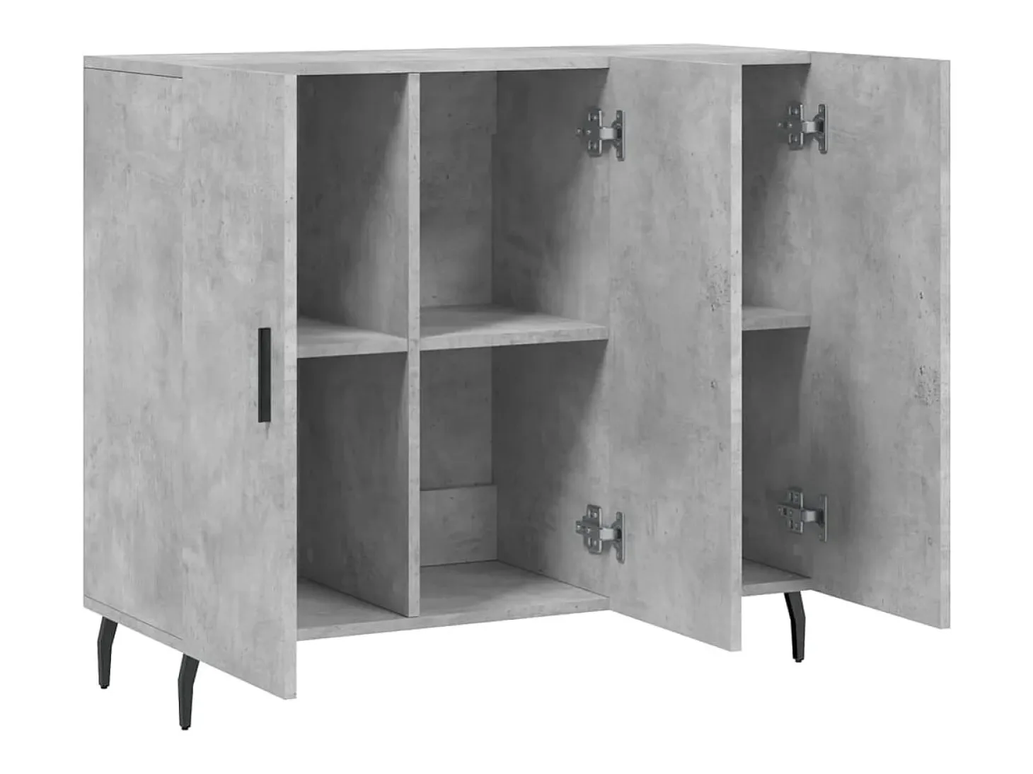 Aparador de madera de ingeniería gris hormigón 90x34x80 cm ES25827