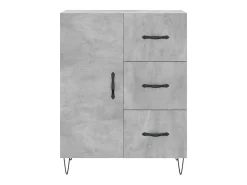 Aparador de madera de ingeniería gris hormigón 69,5x34x90 cm ES90753