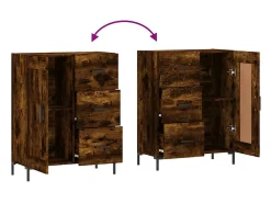 Aparador de madera de ingeniería roble ahumado 69,5x34x90 cm