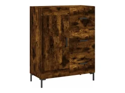 Aparador de madera de ingeniería roble ahumado 69,5x34x90 cm