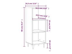 Aparador de madera de ingeniería roble Sonoma 34,5x32,5x90 cm