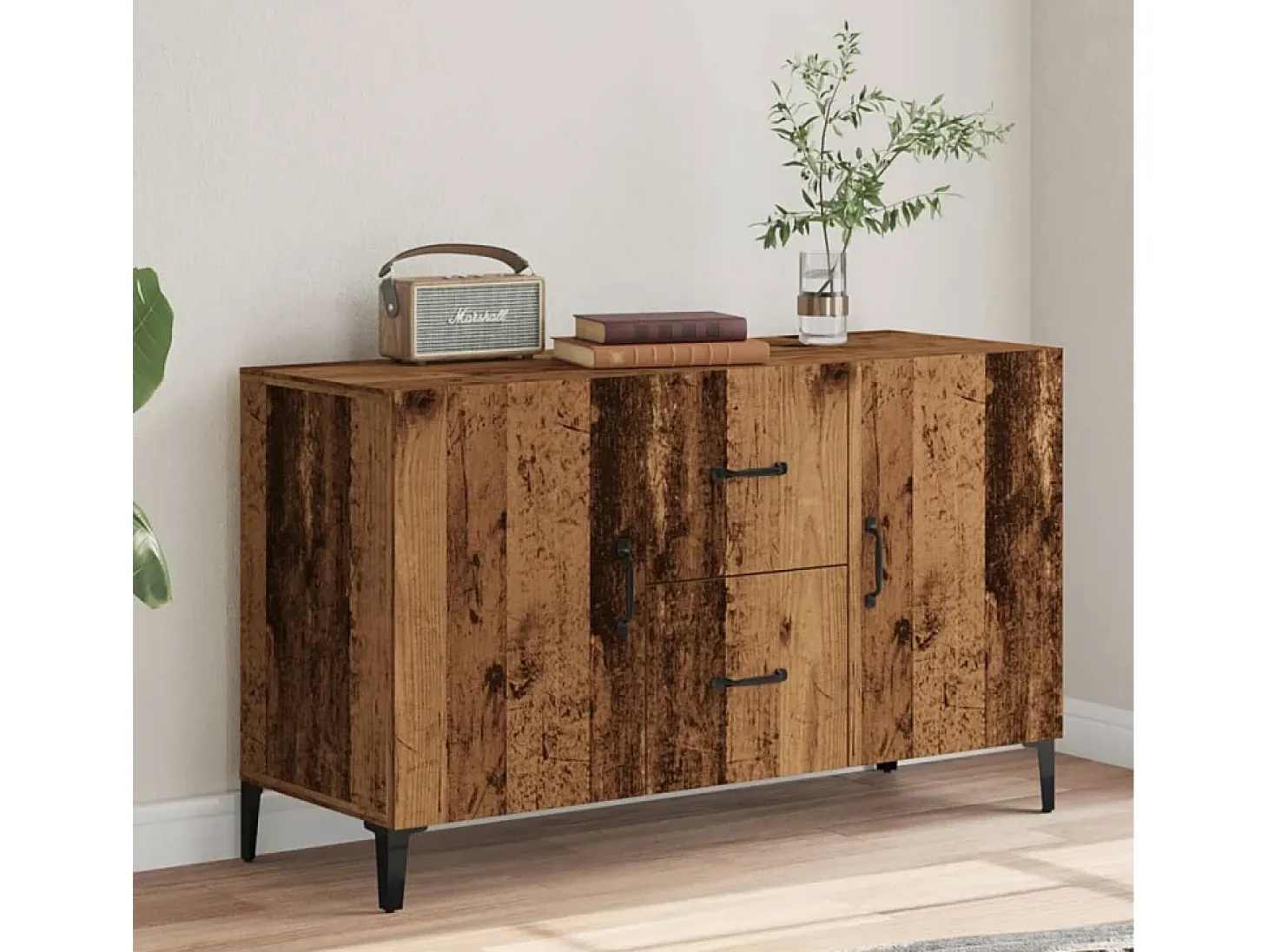 Aparador de madera de ingeniería envejecida 100x36x60 cm