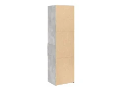 Aparador de madera de ingeniería gris hormigón 50x42,5x185 cm