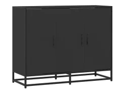 Aparador de madera de ingeniería negro 94x35x76 cm