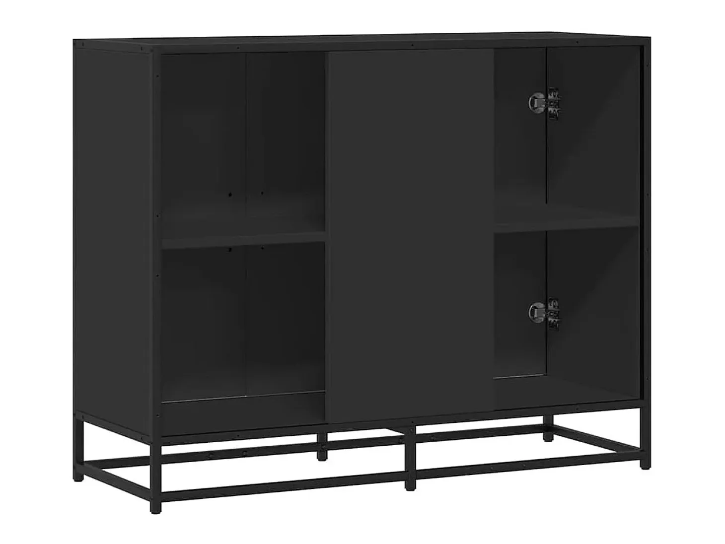 Aparador de madera de ingeniería negro 94x35x76 cm