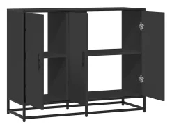 Aparador de madera de ingeniería negro 94x35x76 cm