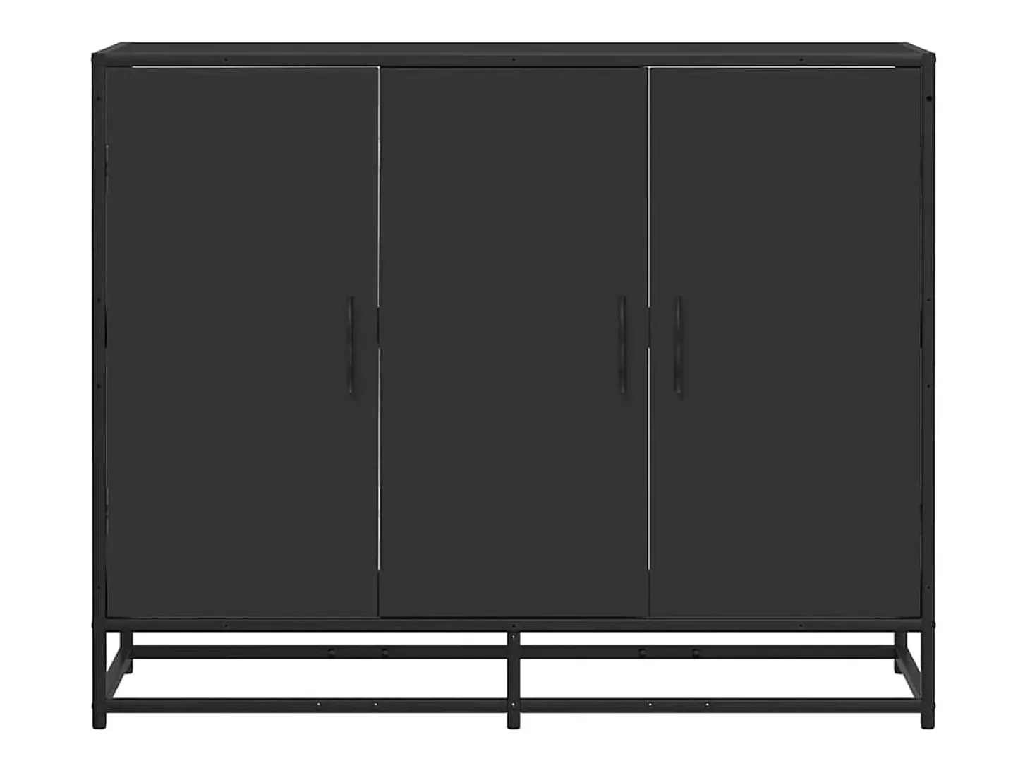 Aparador de madera de ingeniería negro 94x35x76 cm