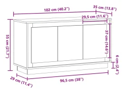 Aparador de madera de ingeniería envejecida 102x35x55 cm