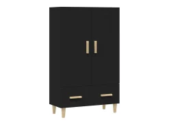 Aparador de madera de ingeniería negro 70x31x115 cm ES87899