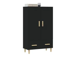 Aparador de madera de ingeniería negro 70x31x115 cm ES87899