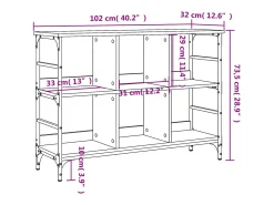 Aparador de madera de ingeniería gris Sonoma 102x32x73,5 cm