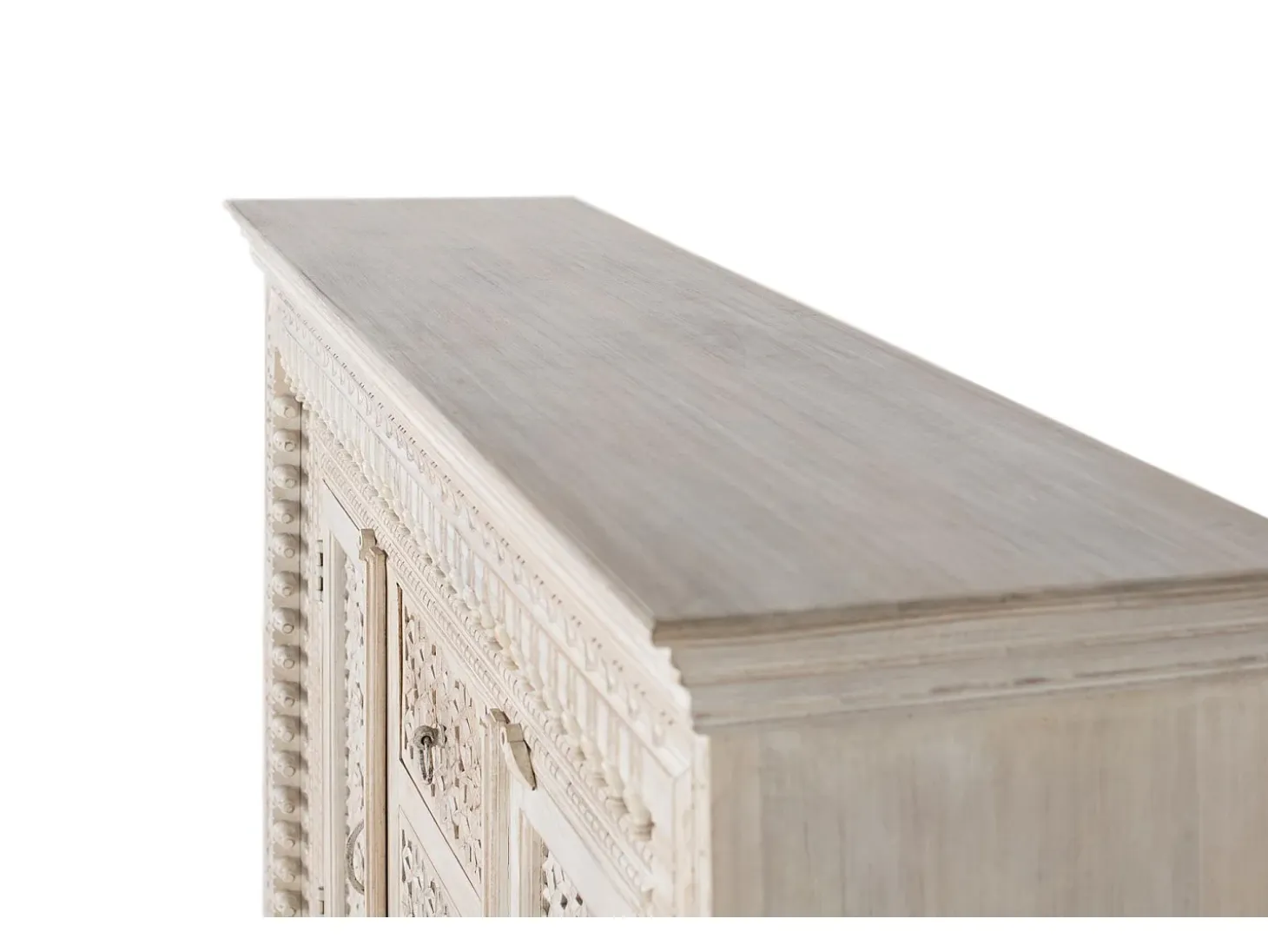 Aparador de madera de mango blanco envejecido