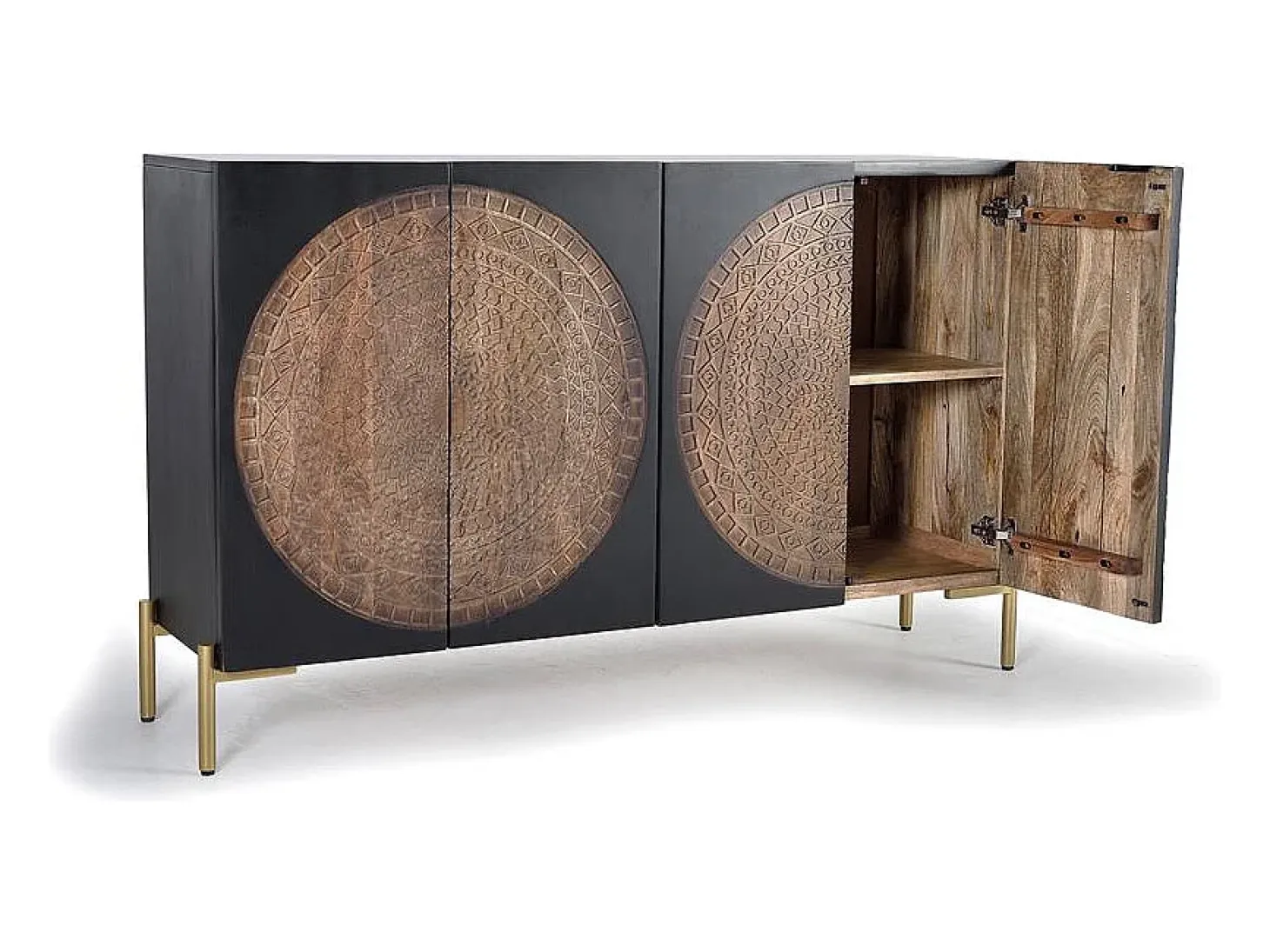 Aparador de madera de mango y metal