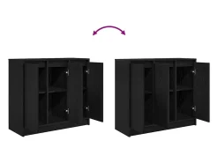 Aparador de madera de roble negro 85x34x76 cm