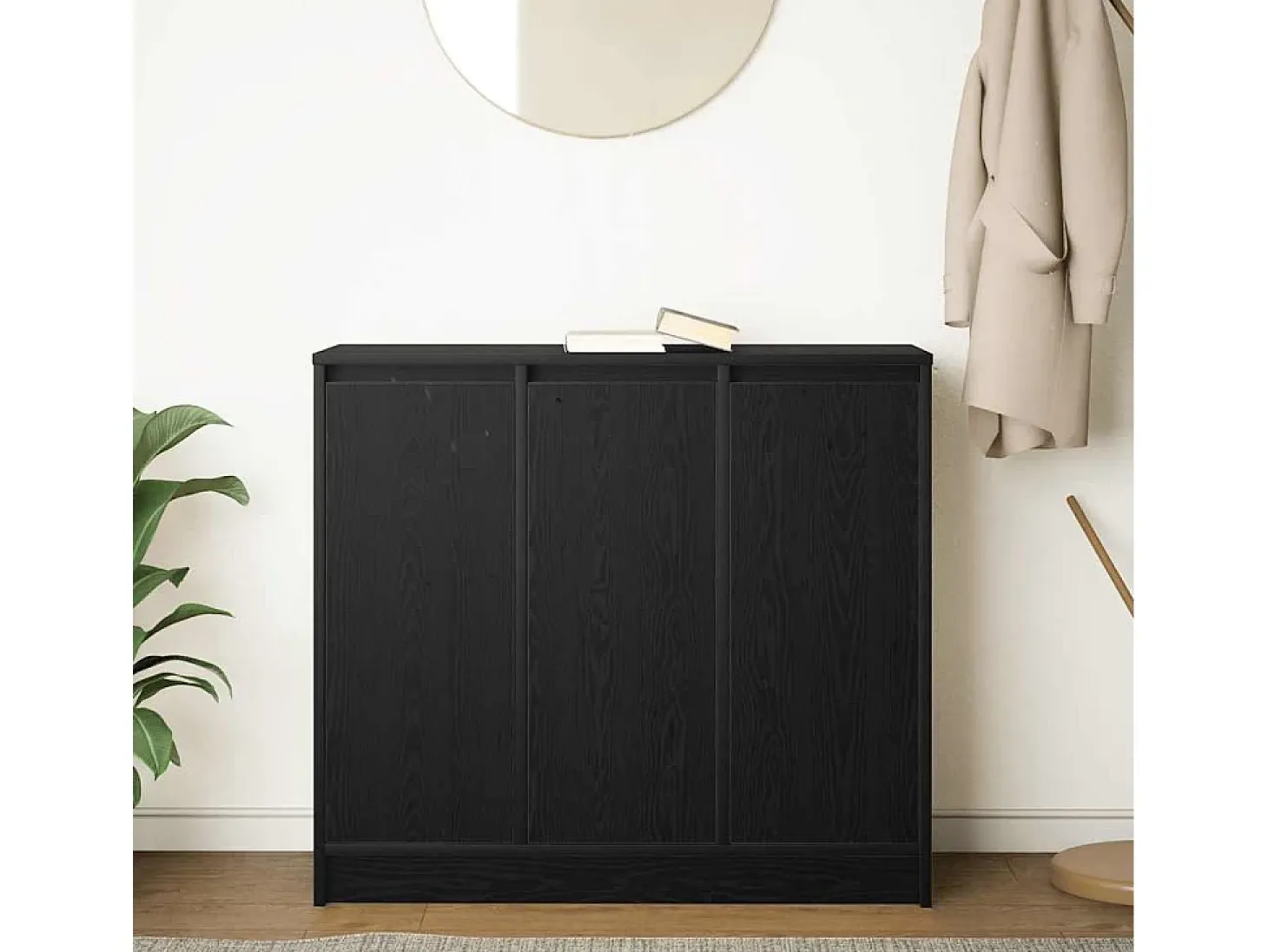 Aparador de madera de roble negro 85x34x76 cm