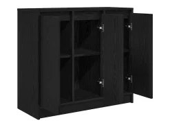 Aparador de madera de roble negro 85x34x76 cm