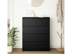 Aparador de madera de roble negro 80x35x99 cm