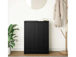 Aparador de madera de roble negro 57x34x76 cm