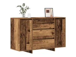Aparador de madera envejecida 120x41x75 cm en madera de ingeniería