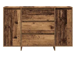 Aparador de madera envejecida 120x41x75 cm en madera de ingeniería