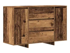 Aparador de madera envejecida 120x41x75 cm en madera de ingeniería