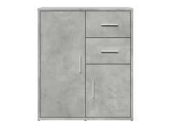 Aparador de madera ingeniería 2 uds gris hormigón 60x31x70 cm ES806341