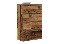 Aparador de madera ingeniería madera envejecida 60x35x98,5cm