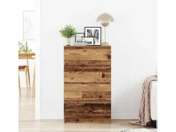 Aparador de madera ingeniería madera envejecida 60x35x98,5cm