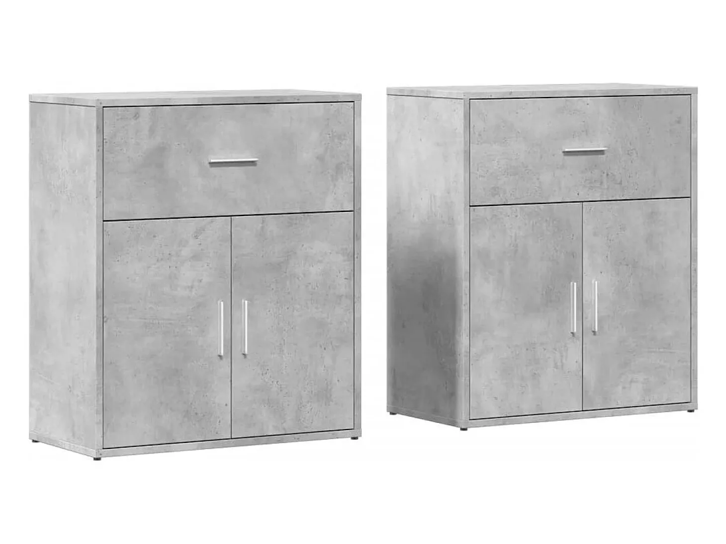 Aparador de madera ingeniería 2 uds gris hormigón 60x31x70 cm ES331395