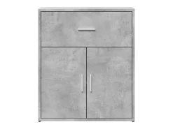 Aparador de madera ingeniería 2 uds gris hormigón 60x31x70 cm ES331395