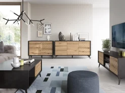 Aparador de madera laminada de 2 puertas 104x77 cm