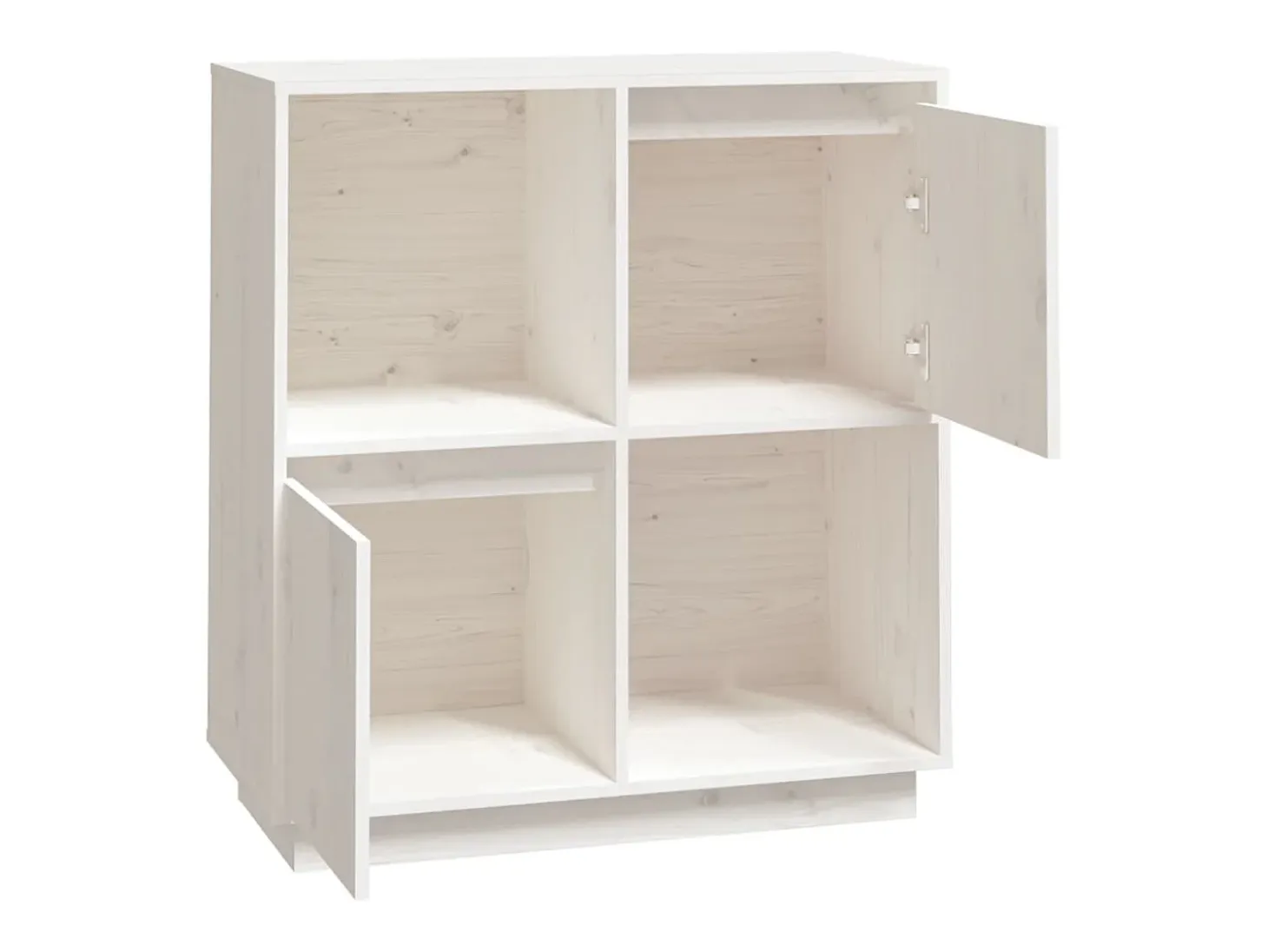 Aparador de madera maciza de pino blanco 74x35x80 cm