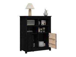 Aparador de madera maciza de pino negro 83x41,5x100 cm ES57955