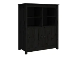 Aparador de madera maciza de pino negro 83x41,5x100 cm ES57955