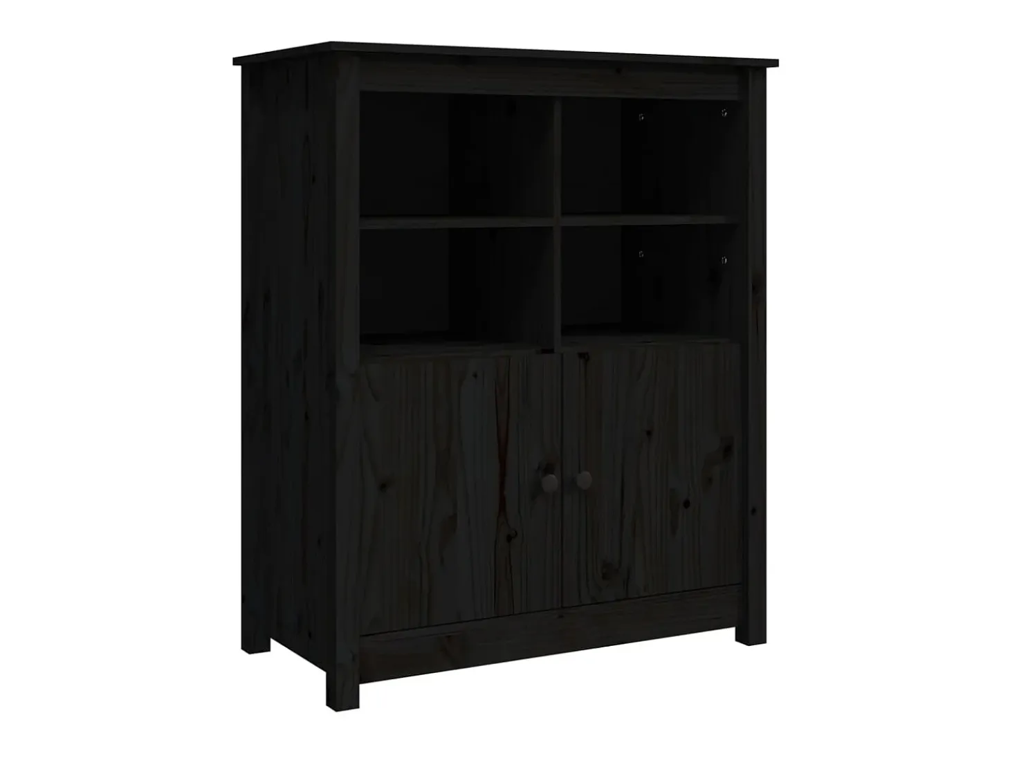Aparador de madera maciza de pino negro 83x41,5x100 cm ES57955