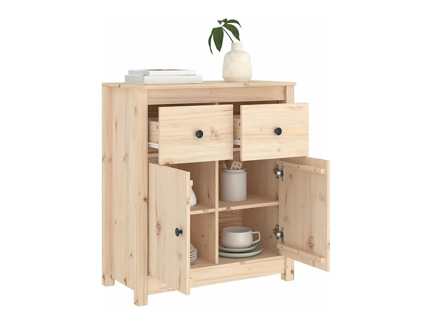 Aparador de madera maciza de pino 70x35x80 cm