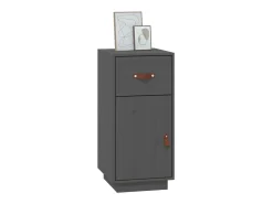 Aparador de madera maciza de pino gris 34x40x75 cm ES68802