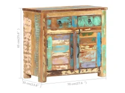 Aparador de madera maciza reciclada 70x35x65 cm